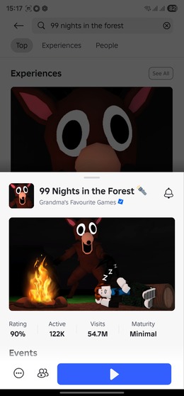 99 Nights In The Forest Roblox Game